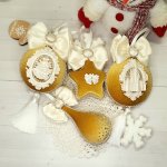 Набор елочных игрушек «Золото и жемчуг»