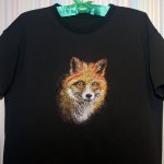 Футболка с вышивкой Лиса