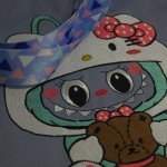 Сумка-шоппер с вышивкой Лабубу