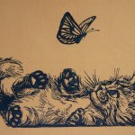 Сумка-шоппер с вышивкой Котенок с бабочкой