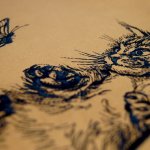 Сумка-шоппер с вышивкой Котенок с бабочкой