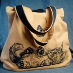 Сумка-шоппер с вышивкой Котенок с бабочкой