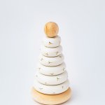 Пирамидка «С желтыми цветочками» деревянная