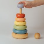 Пирамидка деревянная «Цветная»