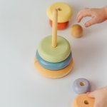 Пирамидка деревянная «Цветная»