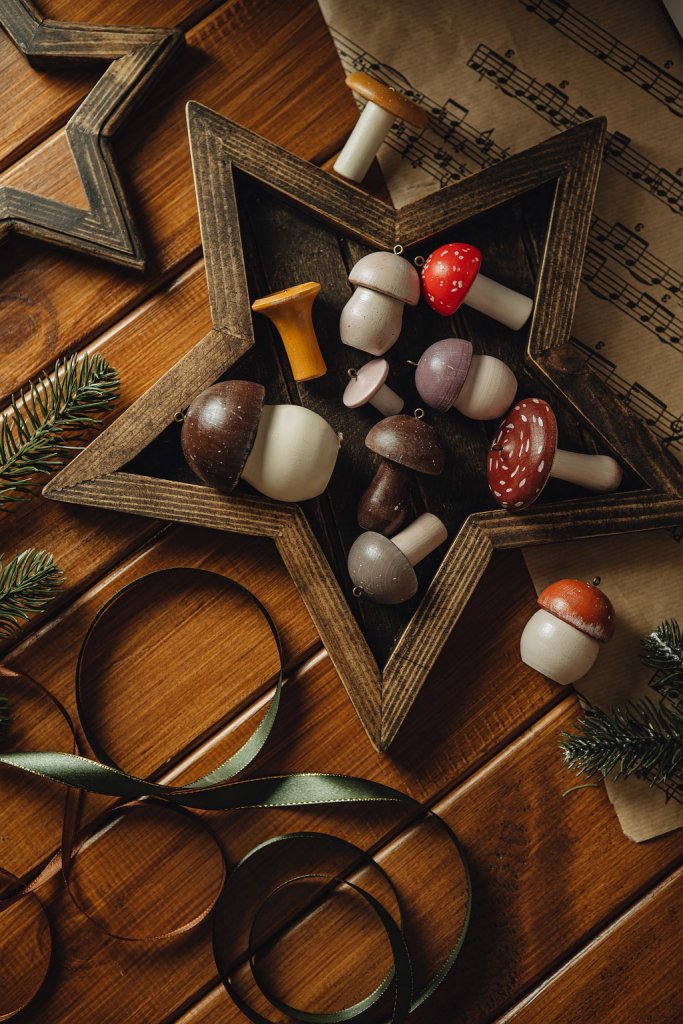 Набор ёлочных игрушек «Грибы»