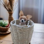 Вязаная миниатюрная игрушка чихуахуа Печенька