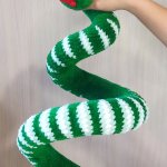 Игрушка вязаная плюшевая змея