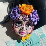 Брошь ручной работы «Kalavera de la Katrina»