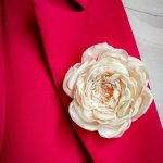 Шелковая Брошь роза Остинка