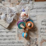 Авторская ватная игрушка «Цирковые снеговички»