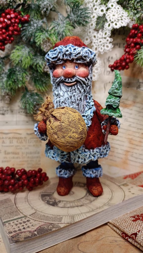 Ватная игрушка «Дед Мороз» в красном