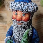 Ватная игрушка «Дед Мороз» в синем