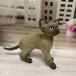 Котенок ориентал. Фигурка из шерсти