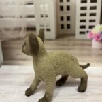 Котенок ориентал. Фигурка из шерсти