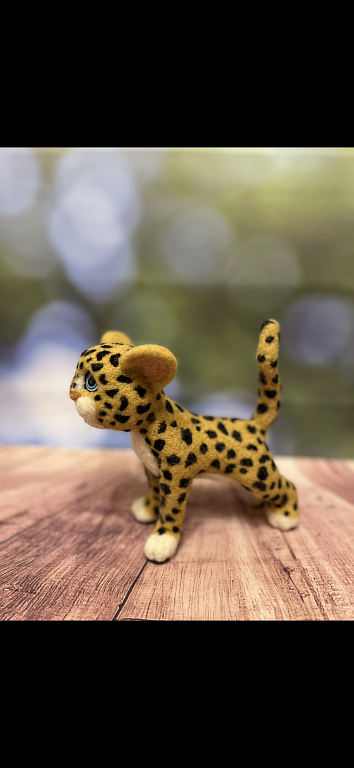 Леопардик. Игрушка из шерсти
