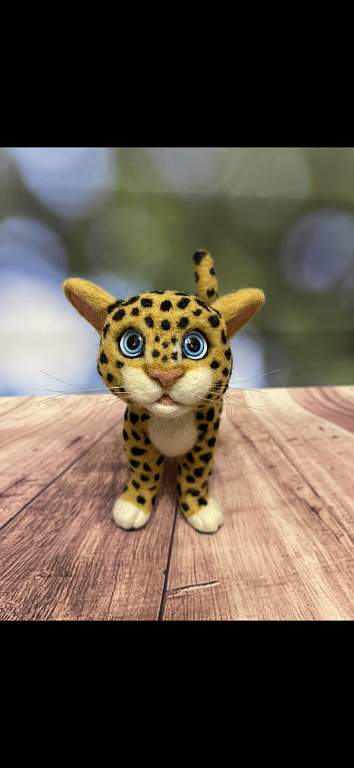 Леопардик. Игрушка из шерсти