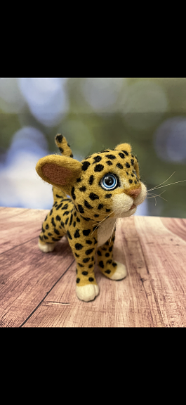 Леопардик. Игрушка из шерсти