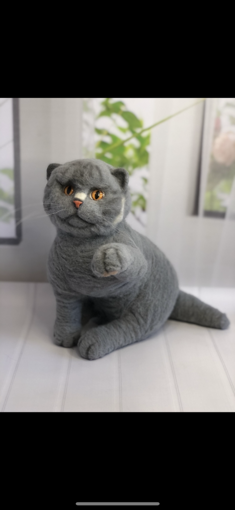 Кот Матвей. Интерьерная игрушка из шерсти