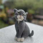 Котик. Игрушка из шерсти