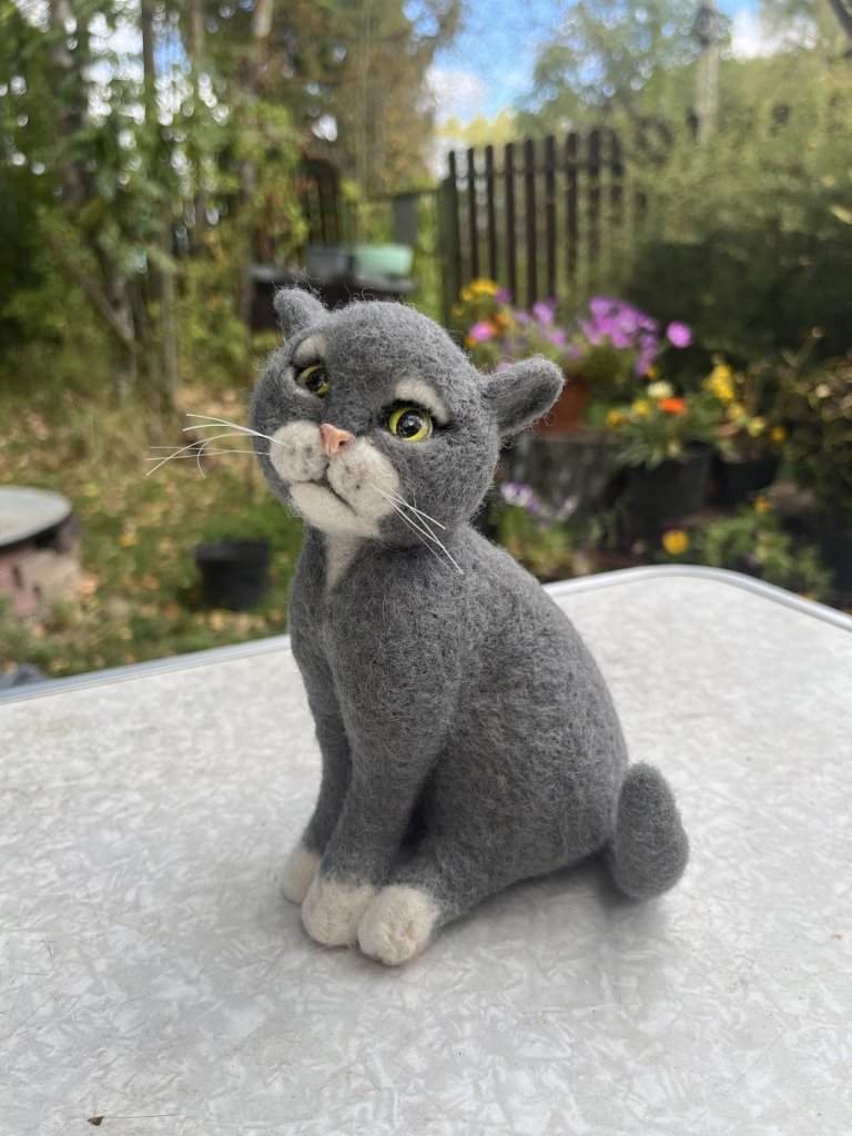 Котик. Игрушка из шерсти