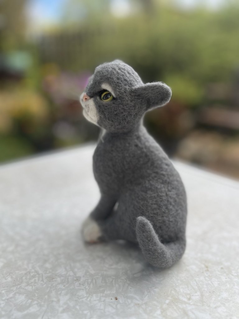 Котик. Игрушка из шерсти