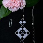 Белый, нежный, ажурный комплект украшений квиллинг.