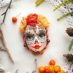 Брошь «Калавера де ля Катрина»