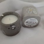 Свеча ароматическая в кашпо из бетона «Загадай желание»