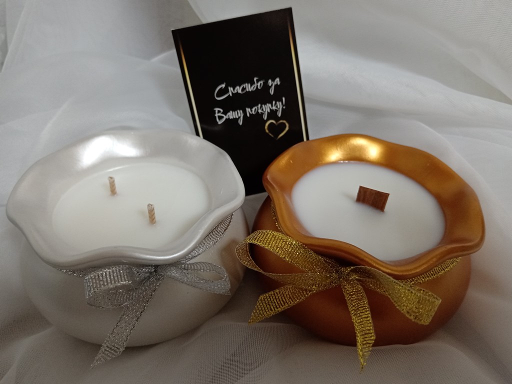 Свеча ароматическая в гипсовом кашпо «Бабушкин очаг»