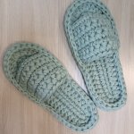 Тапочки домашние из трикотажной пряжи