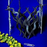 Комплект украшений черно-серебристые волны квиллинг — графика