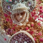 Брошь Кокошник розовый