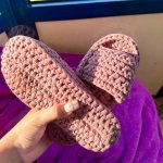 Тапочки домашние из трикотажной пряжи
