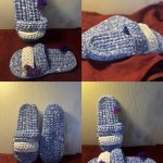 Тапочки домашние из трикотажной пряжи