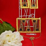 Комплект геометрический прямоугольники коричнево — золотые