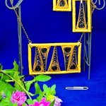 Комплект геометрический прямоугольники коричнево — золотые