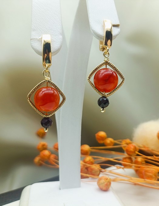 Серьги с сердоликом