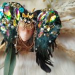 Брошь Гамаюн бирюзовая