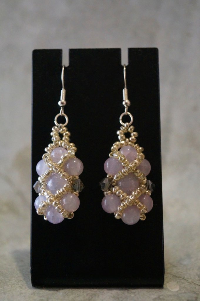 Женские серьги Лиловый кристалл