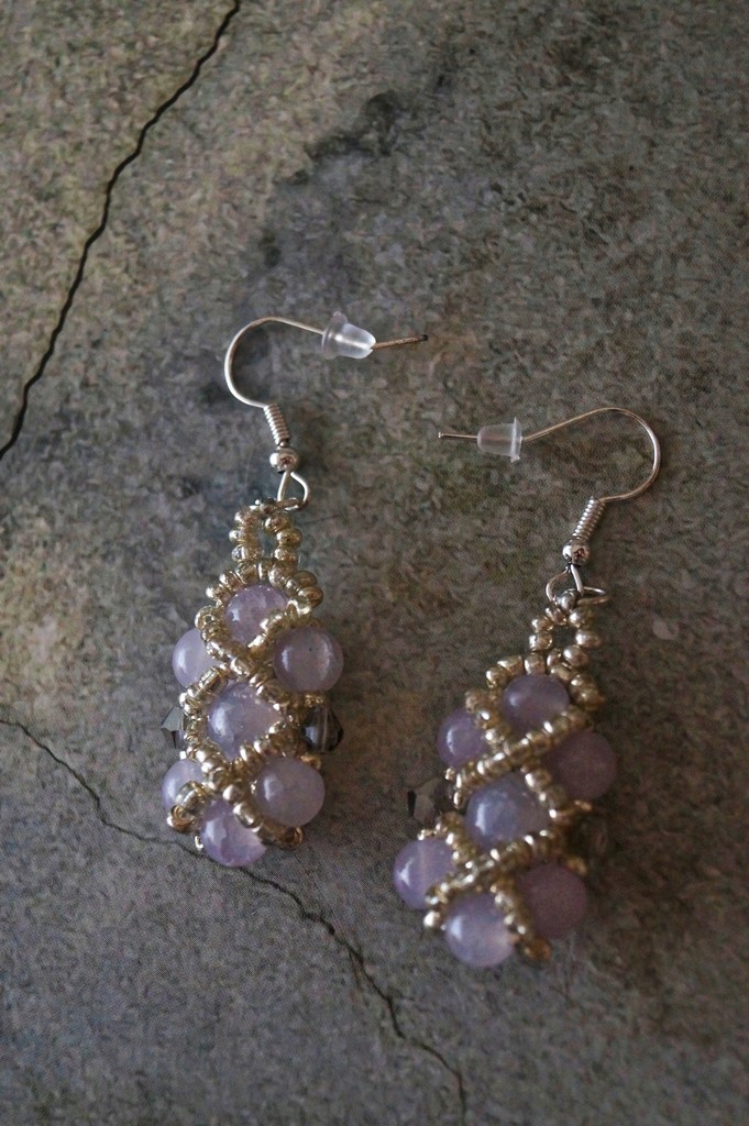 Женские серьги Лиловый кристалл