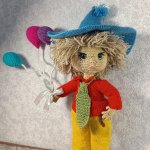 Незнайка Вязаная кукла ручной работы