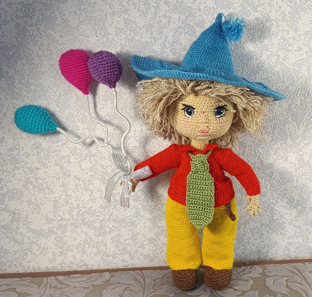 Незнайка Вязаная кукла ручной работы