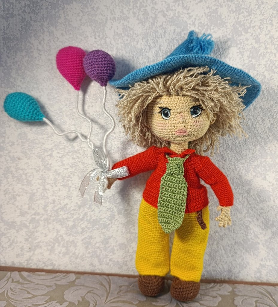 Незнайка Вязаная кукла ручной работы