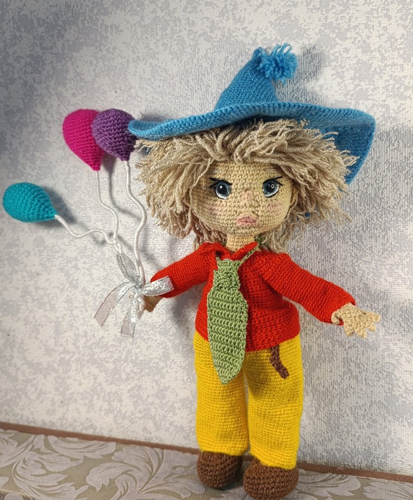 Незнайка Вязаная кукла ручной работы