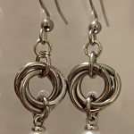 Серьги кольчужные «Тринити» с иск.жемчугом