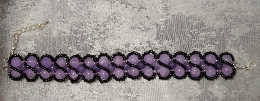 Женский браслет Флора из натурального камня аметист