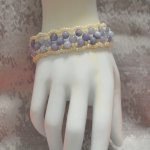 Женский браслет Волна из натурального камня аквамарин