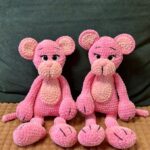 Вязаные игрушки. Львёнок. Розовая пантера.