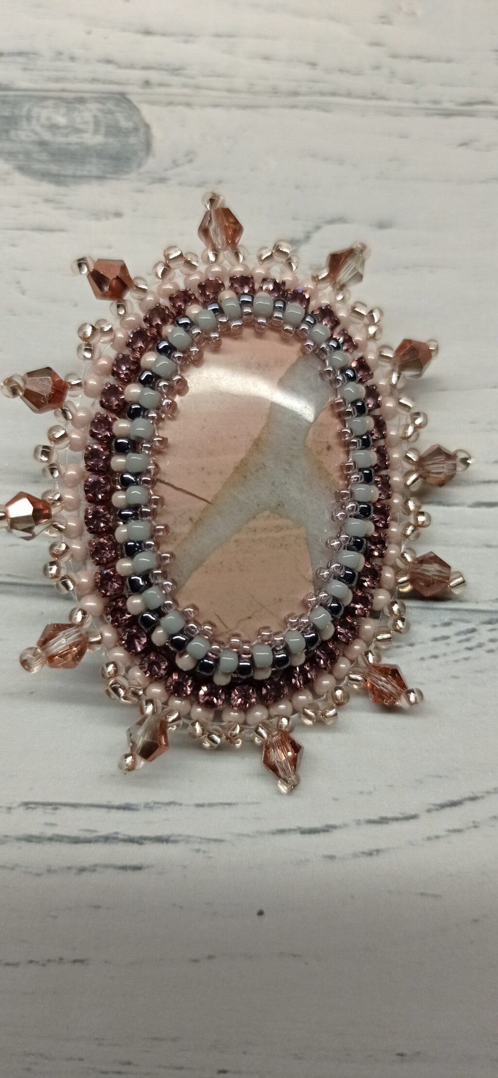 Брошь «Розовый закат»